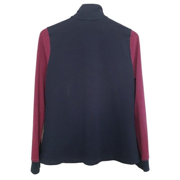 Lauren Ralph Lauren Active Jacket Stripe Cotton Mock Neck Womens Size Large - Picture 4 of 7